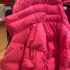 Girls 16 pink polo used coat